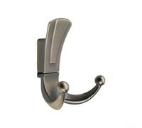 babominimer Doppio gancio appendiabiti da parete in bronzo per bagno, in lega di zinco di lunga durata, appendiabiti e cappelli con doppi ganci, gancio decorativo da parete resistente per appendere (1