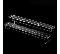 babominimer Espositore a scala in acrilico trasparente a 2-5 ripiani, organizer trasparente per profumi, cupcake, gioielli, da collezione, design staccabile, facile da montare (2 strati 35 cm)