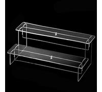 babominimer Espositore a scala in acrilico trasparente a 2-5 ripiani, organizer trasparente per profumi, cupcake, gioielli, da collezione, design staccabile, facile da montare (2 strati 20 cm)