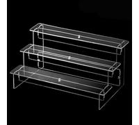 babominimer Espositore a scala in acrilico trasparente a 2-5 ripiani, organizer trasparente per profumi, cupcake, gioielli, da collezione, design staccabile, facile da montare (3 strati 29 cm)