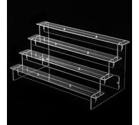 babominimer Espositore a scala in acrilico trasparente a 2-5 ripiani, organizer trasparente per profumi, cupcake, gioielli, da collezione, design staccabile, facile da montare (4 strati 35 cm)