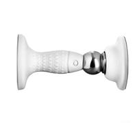 babominimer Fermaporta magnetico da pavimento, in silicone e acciaio inossidabile, anti-collisione, antivento, con forte base a ventosa magnetica, per bagno e camera da letto (bianco)