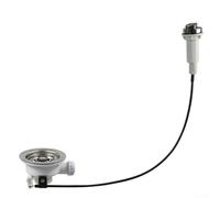 babominimer Filtro di scarico per lavello da cucina con controllo a filo, in acciaio inox, filtro per fognatura tipo ciotola, rotazione in senso orario per controllare il flusso (114 mm)