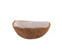 babominimer Fodera per cesto sospeso in fibra di cocco a mezza luna da 25/30/30/30/40/40 cm, con tessuto non tessuto, per balconi, patio e giardino, marrone naturale (30,5 cm)