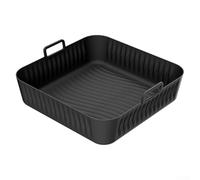 babominimer Fodera quadrata in silicone per friggitrice ad aria compatibile con modelli 5QT e 6QT, creste alte 14 mm per una circolazione dell'aria e una cottura uniformi, non (nero)