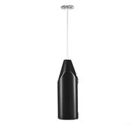 babominimer Frusta elettrica portatile per latte, in acciaio inox, portatile, a batteria, per caffè, latte, cappuccino, cioccolata calda, mini sbattitore per uova (nero)