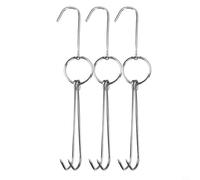 babominimer Ganci doppi in acciaio inox per barbecue, grigliate e anatre arrosto, gancio da cucina resistente per manzo, pollo e pollame, ad alta resistenza (B)