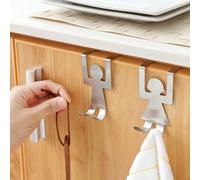 babominimer Ganci sopra la porta in acciaio inossidabile per armadietti e cassetti, design a forma di umana, gancio resistente per asciugamani, borse, vestiti, cucina, bagno,