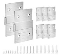 babominimer Gancio a clip in alluminio resistente da 5,1 cm, confezione da 16 staffe di montaggio a parete per immagini, specchi, opere d'arte, scaffali e armadi, supporta fino a 15