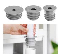 babominimer Guarnizione in silicone per tubo di scarico, per lavatrice, lavello e mocio, inodore, resistente alle perdite, adatto per tubi da 3,5 a 7,5 cm, grigio (L)