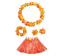 babominimer Hawaiian Fun Awaits Get the Kid's Colorful Dress Up Suit compreso un bel braccialetto floreale (arancione)
