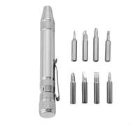 babominimer Kit di cacciaviti con 8 punte, strumento manuale multifunzione a penna per piccoli lavori di riparazione, compatibile con viti e bulloni comuni (argento)