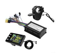 babominimer Kit di controllo motore elettrico brushless 24V 36V 48V 250W con display LCD e acceleratore a pollice, 15A onda sinusoidale Hall/nessuna modalità Hall, adatto per manubri da 22,2 mm per
