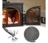 babominimer Kit di guarnizioni per porta del forno con corda in fibra di vetro ad alta temperatura e colla resistente al calore, cavo di guarnizione per stufa a legna o bruciatore a legna per camino