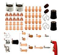 babominimer Kit di materiali di consumo per taglierina al plasma da 48 pezzi, compatibile con torcia Eastwood Versa Cut 60A CB70 - Guida a molla ad anello con schermatura per punta elettrodo