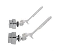 babominimer Kit di scarico WC con pulsante laterale, maniglia a leva in plastica per serbatoio dell'acqua, argento e bianco, compatibile con la maggior parte delle marche di servizi igienici