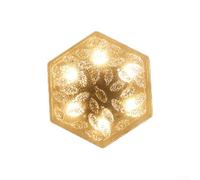 babominimer Lampada solare da giardino esagonale in finto vetro, mattonelle di ghiaccio, per esterni, paesaggio, passerella, patio, scale (bianco freddo)