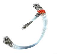 babominimer Leader da pesca con girelle a scatto, 6 pezzi in nylon resistente monofilamento filo da pesca 40,8 kg principale 25 kg forza braccio per esche, esche o ami, surf in acqua salata (testa blu