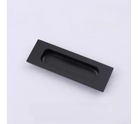 babominimer Maniglia per porta scorrevole a scomparsa in acciaio inossidabile per armadio e porte invisibili, manopola a filo con rivestimento nero anti-impronte, 120 x 40 mm (quadrata nera)