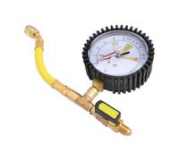 babominimer Manometro di prova della pressione dell'azoto per aria condizionata con interfaccia SAE da 1/4", valvola a sfera, gamma -1 ~ 60 bar, compatibile con R134a R22 R407C R410A per