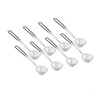 babominimer Mestoli in acciaio inox con manico lungo resistente al calore, paletta in filo a maglia fine per cucinare, friggere, tagliatelle, olio o zuppe, durevole
