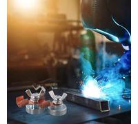 babominimer Morsetto magnetico per saldatura a terra per superfici metalliche, 6 x 4 x 4 cm, strumento di supporto in ferro con forte presa su aree piane o curve, compatibile con pali per tavoli di