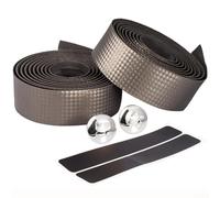 babominimer Nastro per manubrio da strada in pelle PU in fibra di carbonio, 2 pezzi, antiscivolo, traspirante, ammortizzante, con fodera in schiuma e estremità riflettente per (caffè)