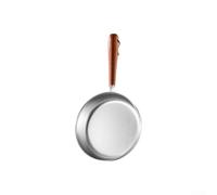 babominimer Padella piccola in acciaio inox, 12 cm/16 cm, mini padella con fondo piatto, lunga durata, in acciaio inox 304, per friggere, friggere e friggere (12 cm)