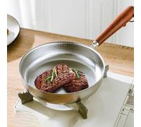 babominimer Padella piccola in acciaio inox, 12 cm/16 cm, mini padella con fondo piatto senza fiocco di neve, durata 304 in acciaio inox per friggere, friggere, (16 cm)
