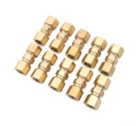 babominimer per 10 PZ Diritto Ottone Linea Freno Raccordo Giunti per /4, 5/16, 3/8 OD Tubi Carburante Idraulico e Linee Freno (3//8)