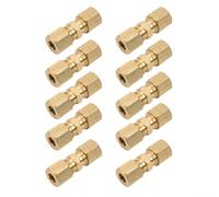 babominimer Per 10 PZ Diritto Ottone Linea Freno Raccordo Giunti per /4, 5/16, 3/8 OD Tubi Carburante Idraulico e Linee Freno (//4)