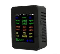babominimer per WiFi Monitor della qualità dell'aria per interni 12 in 1 PM2.5 PM10 HCHO TVOC AQI Rilevatore di umidità della temperatura con display TFT a colori ricaricabile (nero)
