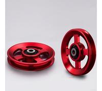 babominimer Puleggia in lega di alluminio da 85-114 mm per attrezzatura fitness con cavo con cuscinetto 6202RS, compatibile con barra per trazioni del telaio della porta (114 mm rosso)