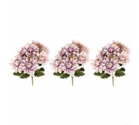 babominimer Realistici 3 mazzi di dalie artificiali con 7 teste ciascuna, per decorazioni per la casa e composizioni di matrimoni in diversi colori tra cui rosso, arancione, viola, bianco (viola)