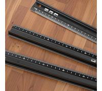 babominimer Righello da taglio in lega di alluminio con impugnatura rialzata con retro antiscivolo, anti-sanguinamento per bordo e foro per appendere per una misurazione precisa della lunghezza e