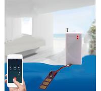 babominimer Rilevatore d'acqua wireless per sistema di allarme con trasmissione di frequenza 433 MHz, alloggiamento in ABS bianco per protezione da inondazioni domestiche e perdite