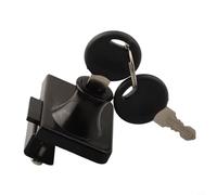 babominimer Serratura a doppia porta per vetrinette con chiave, struttura in lega di zinco, adatta a vetri spessi 5-8 mm, facile da installare, meccanismo di bloccaggio di sicurezza per (nero)