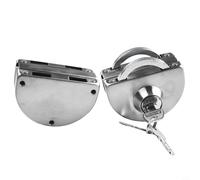 babominimer Serratura per porta in vetro in acciaio inox con doppi bulloni e installazione senza foratura, adatta a porte scorrevoli o a battente senza telaio da 8-12 mm, chiave e manopola con