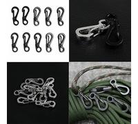 babominimer Set di 10 mini moschettoni in lega di zinco, con anello a D, portachiavi, moschettoni, per esterni, campeggio, escursionismo, pesca, viaggi, organizzazione della corda e torcia elettrica