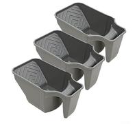 babominimer Set di 3 vassoi per vernice ergonomici con impugnatura comoda, pareti laterali alte per evitare fuoriuscite, porta pennello integrato e pozzo profondo per un'applicazione liscia (grigio)