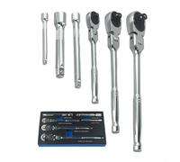 babominimer Set di 6 chiavi a cricchetto con estensione girevole, attacco da 1/4", 3/8", meccanismo a 72 denti e sgancio rapido, cricchetto reversibile in acciaio