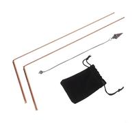 babominimer Set di aste per divinazione in rame con pendolo Strumenti di rilevamento dei metalli Maniglia telescopica Localizzatore di fonti d'acqua Attrezzatura di ricerca minerale