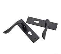 babominimer Set di maniglie per porta in alluminio con cilindro di serratura e chiave, per interni ed esterni, porta moderna della camera da letto, hardware di sicurezza, apertura sinistra e destra