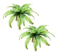 babominimer Set di piante artificiali Boston con foglie di seta verde vivido, per interni di casa o esterni, patio, giardino, recinzione, decorazione, resistente alle intemperie, 2 pezzi (2 pezzi)