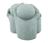 babominimer Set di statue di Buddha in arenaria verde, tre scimmie sagge, per giardino e decorazione per la casa, non vedo il male, non parlare, non sentire, non dire, male, zen spirituale (B)