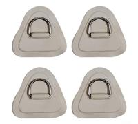 babominimer Set di toppe gonfiabili a D in PVC con cuscinetto triangolare in acciaio inox, 9 cm, attacco per ponte, canoa, gommone, zattera, tavola da surf e accessori, (nero, 4 pezzi)