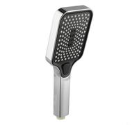 babominimer Soffione doccia ad alta pressione con 3 modalità di spruzzo, materiale ABS, design a risparmio idrico, compatibile con supporti doccia standard, argento/nero (argento)