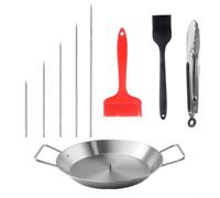babominimer Spiedino verticale in acciaio inox per barbecue e forno, con punte regolabili e manico integrato per riporre oggetti, perfetto per tacos Al Pastor (C)
