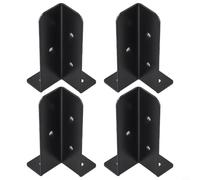 babominimer Staffe di base di ancoraggio regolabili per portico, ponte e recinzione, staffa in metallo reversibile per legno da 2 x 2, 4 x 4, resistente alla ruggine, colore nero