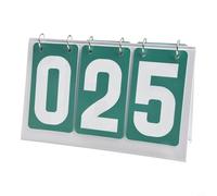 babominimer Tabellone segnapunti da tavolo in plastica a 3 cifre, impermeabile, pieghevole, con numeri trasparenti e rotazione delle pagine, compatibile con pallacanestro, calcio, (verde)